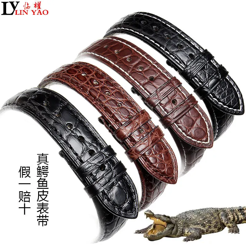 Ремешок из натуральной кожи аллигатора для часов Tissot мужские и женские наручные
