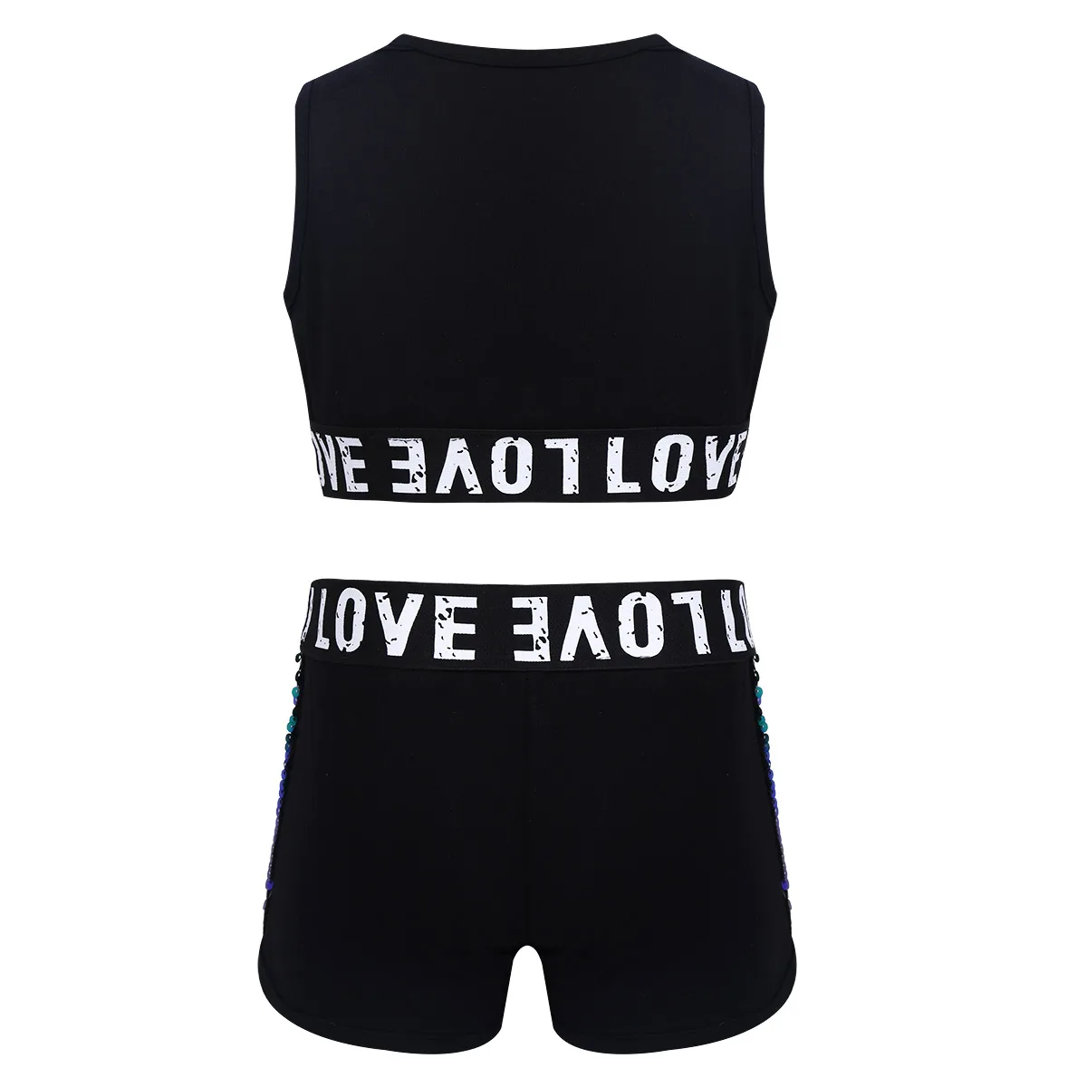 Детский танцевальный костюм для девочек короткий жилет без рукавов топ и шорты в