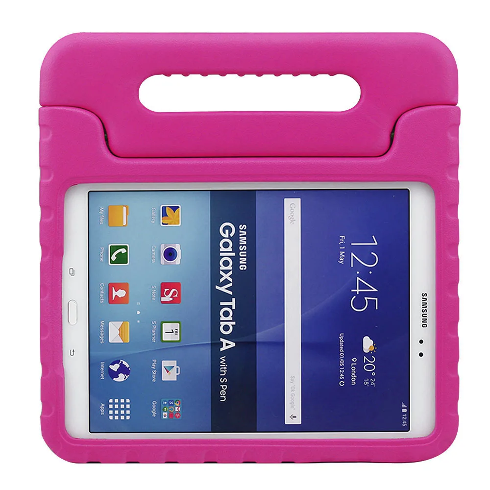 Rose Детский ударопрочный чехол EVA для samsung GALAXY Tab A, 8,0 дюймов, T350, T351, T355, безопасный пенопластовый чехол для планшета, чехол с ручкой и подставкой - Цвет: Rose