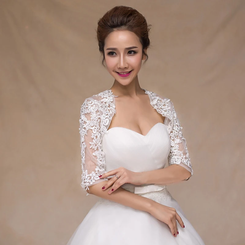Платье для свадьбы Vivian's Bride 2018 кружевное платье с коротким рукавом Белая Шаль
