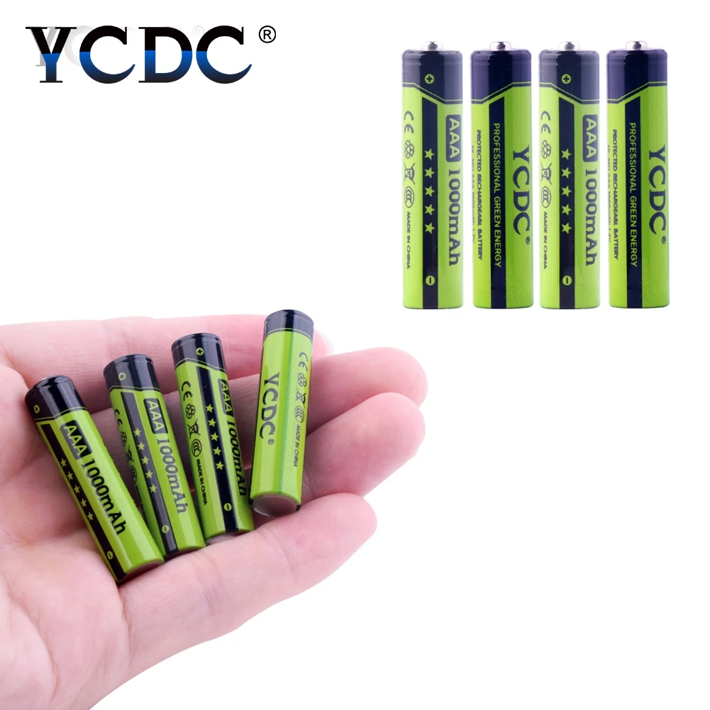 YCDC Лидер продаж! 4 шт YCDC 1,2 V AAA 1000 mAh ni-mh аккумуляторная батарея с батареей Helder Box EE6344