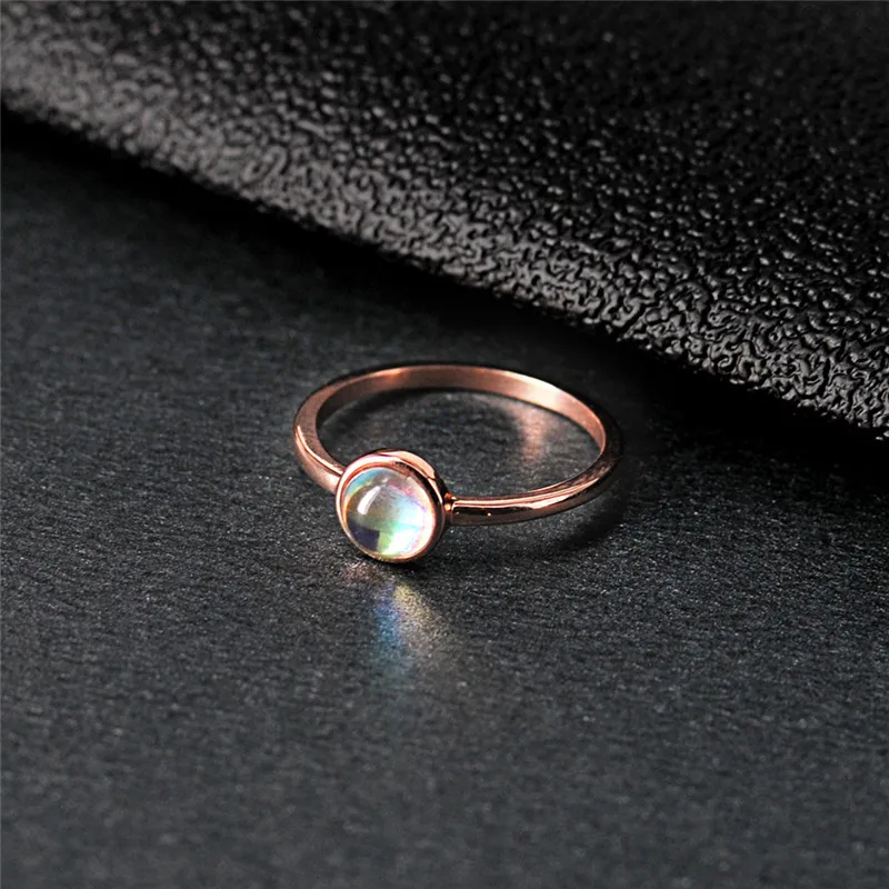 ROXI очаровательное круглое кольцо с опалом, ювелирное изделие, Bague Femme, розовое золото, обручальное кольцо, обручальные кольца для женщин, Прямая поставка, размер 6-9