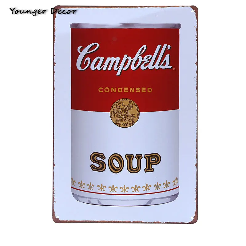 Red & White Soup Metal Signs Retro Vintage Home Decor On The Wall For Pub Bar Shop Hotel Painting Art Plate YA129 Дом и сад