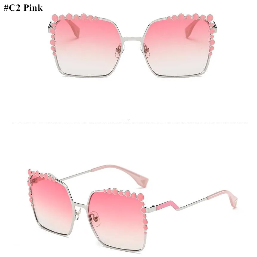 Emosnia Квадратные Солнцезащитные очки Modis Oculos De Sol Feminino с каменной оправой роскошные женские брендовые дизайнерские солнцезащитные очки UV400 Винтажные - Цвет линз: c2 pink