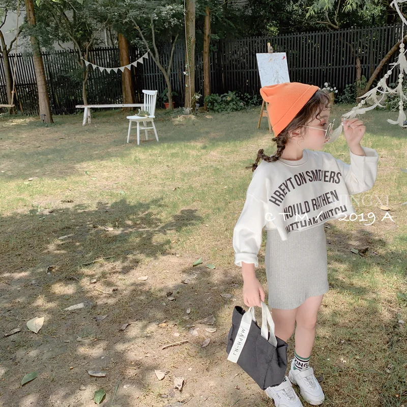 Детская одежда коллекция 2019 года осеннее платье новый детский костюм футболка с