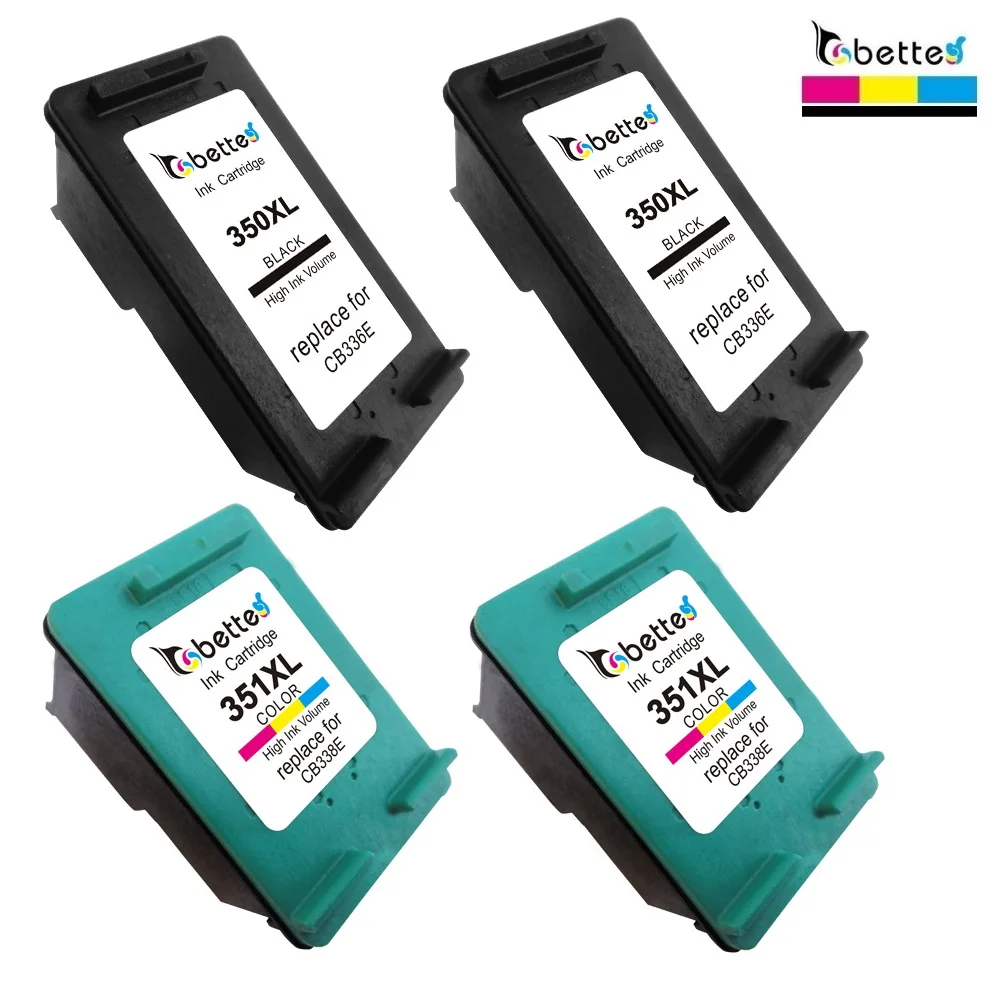 4PK Bette чернильный картридж заменить для HP 350XL 351XL 350 351 OfficeJet J5700 J5725 J5730 J5735 J6450 J6480 J6488