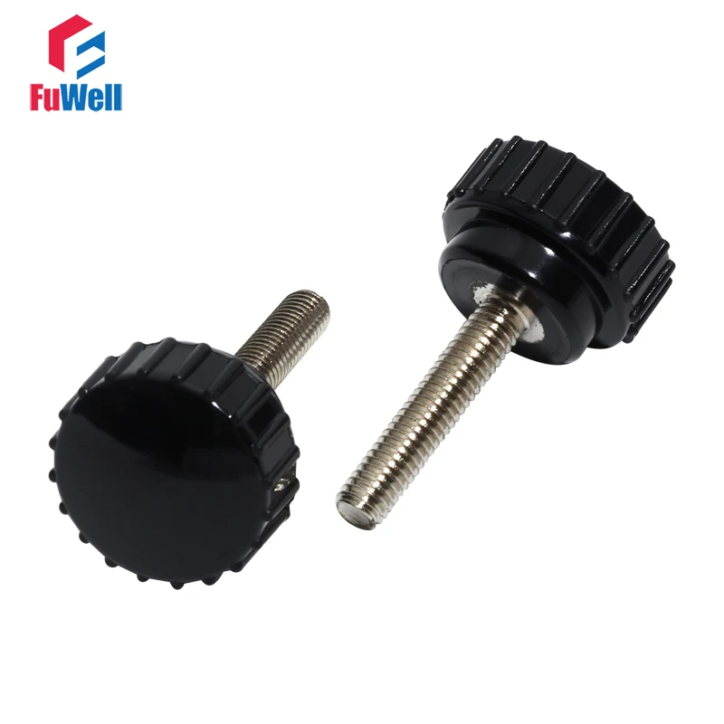 4 шт. M6x26mm рифленая Ручка Зажим бакелитовый винт Зажим для ручек затяните гайки ручка Мужская резьба Механическая Черная гайка для большого пальца