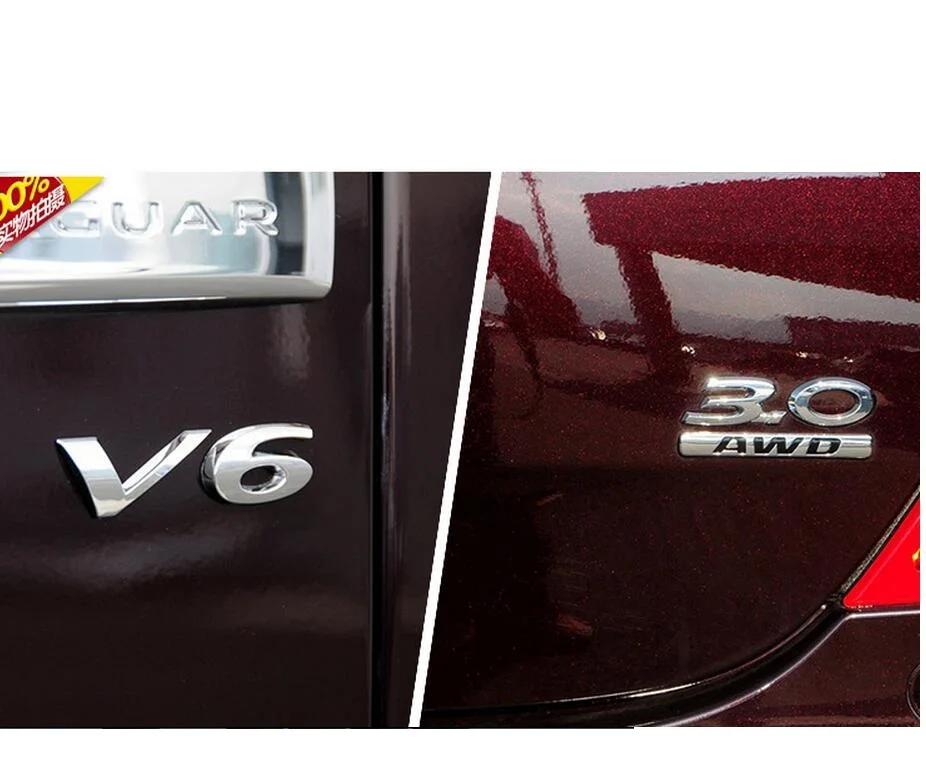 Хромированные буквы XE XJ XJL XF V8 V6 3,0 5,0 AWD багажник задний значок эмблема эмблемы значки для XE XF XJ XJL XFL FP FT
