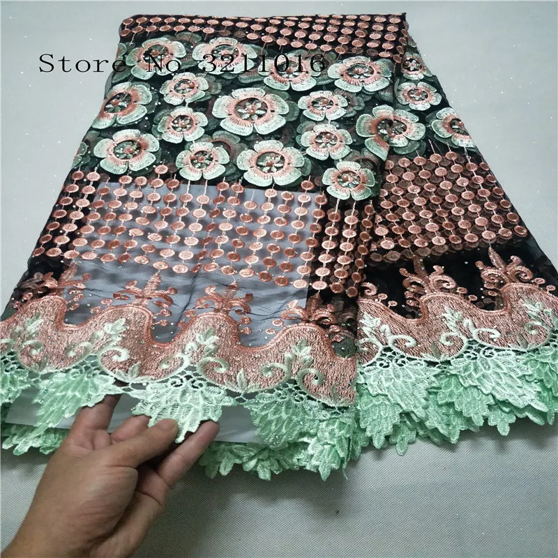 2019 Best selling african cord lace High quality orange french fabric with plenty stones for Nigeria guipure wedding | Дом и сад