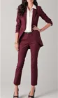Женский офисный костюм бордового цвета из 2 предметов, Женский деловой костюм, женские брючные костюмы, смокинги, костюмы для свадьбы, Блейзер, брюки, официальные