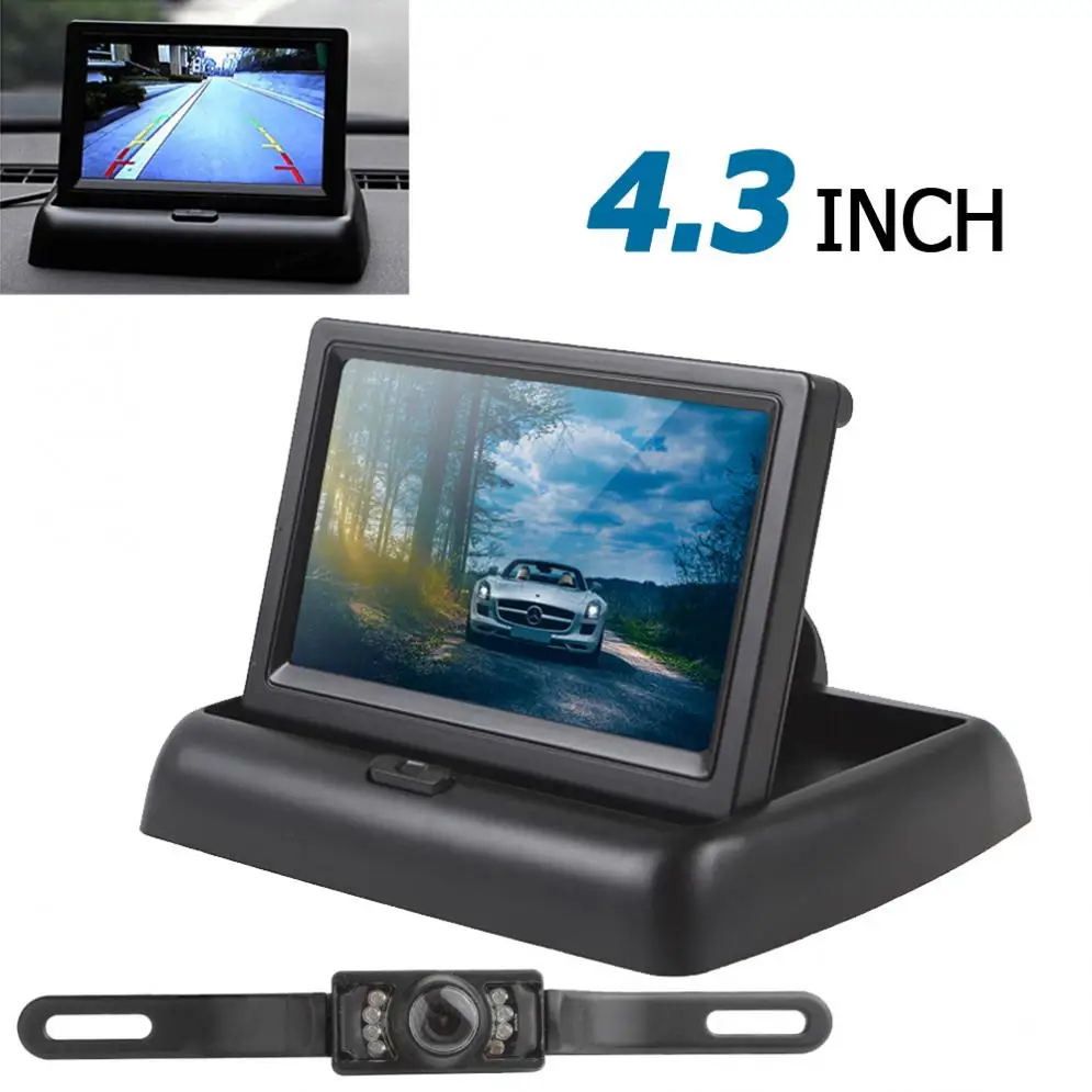 4.3 Inch 480H x 272V Durable Car Rear View Monitor with 7 IR LED Backup Night Vision Camera 2 channel Input | Автомобили и
