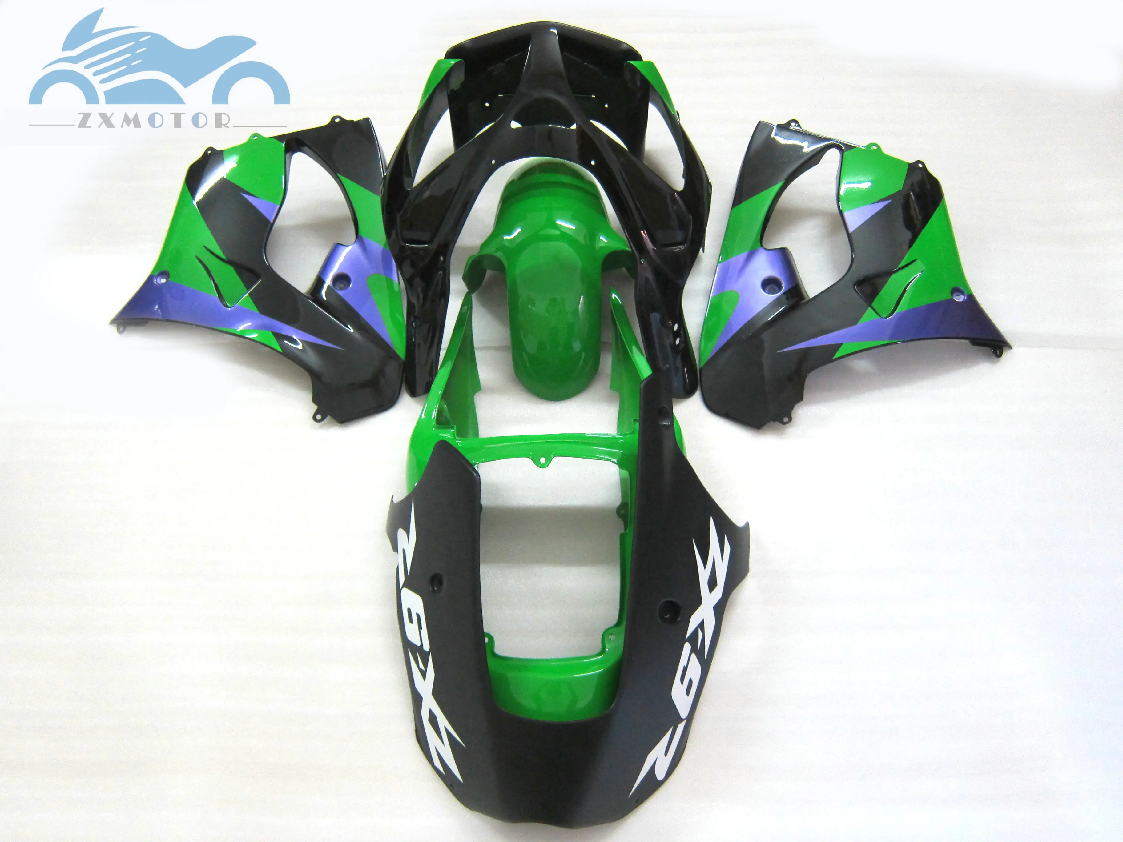 Бесплатные пользовательские наборы обтекателей для KAWASAKI Ninja ZX9R 2002 2003 ABS пластик
