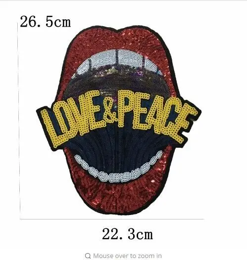 DZLarge Lips Patch for Clothes Fashion Paillettes Applique Sew/Iron on Embroidery Sequined Patches DIY Decoration Sticke | Дом и сад