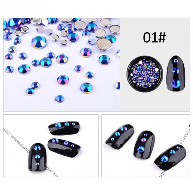 Mix Size Nail Rhinestones Crystal AB Rhinestone Garniture Art Tips Decor Pearl Colorful | Красота и здоровье