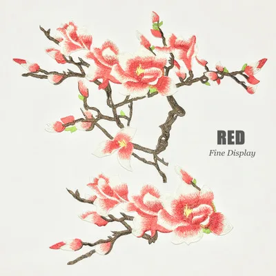 2 шт./компл. 3D розовая цветочная вышитая нашивка магнолии железная наклейка на