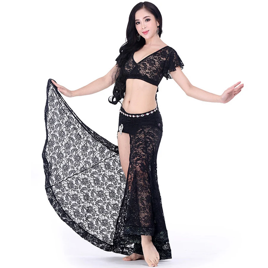 

2017 New Sexy Belly Dance Costumes 2pcs(Top+Skirt) 6 Colors Bollywood Dance Costumes Indian Dress Danca Do Ventre DQ11140