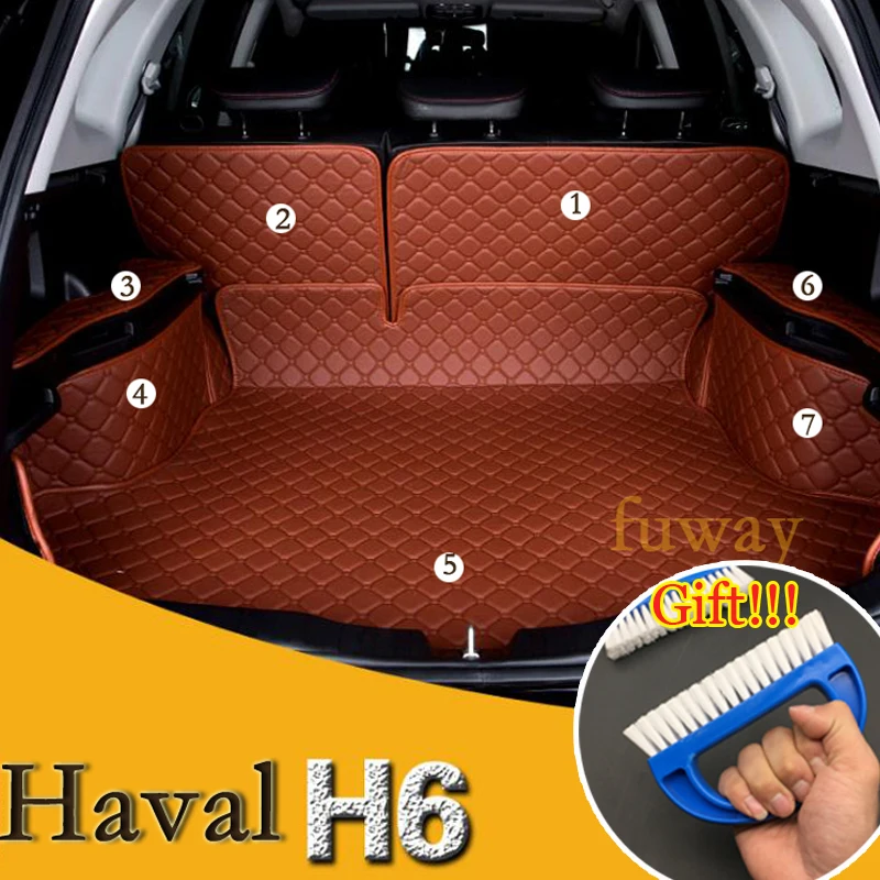 Custom Full trunk 3D mats  leather pad for HAVAL H6   all weather tray carpet cargo car-styling car stickers car accessories