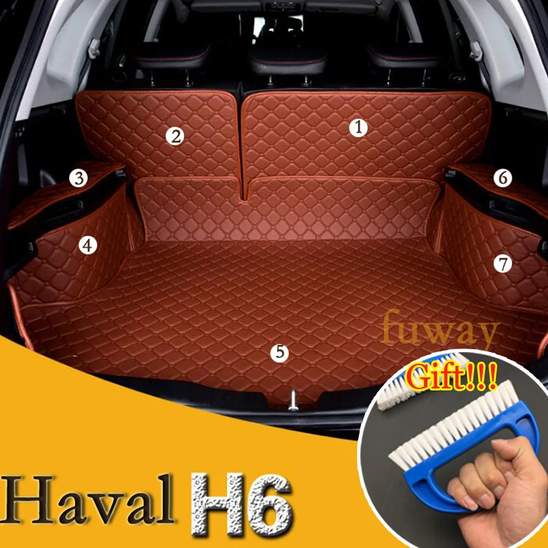3D коврики для багажника HAVAL H6 кожаные 3d любых погодных условий автомобильные