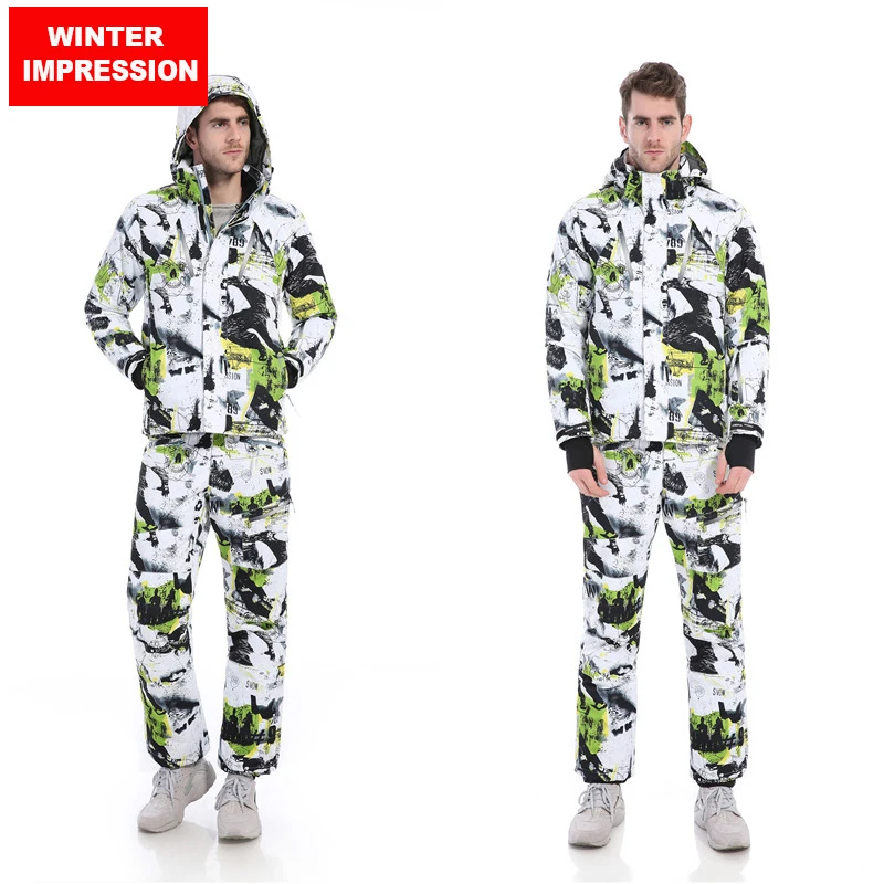 Зимний мужской лыжный костюм Impression водонепроницаемая ветрозащитная лыжная