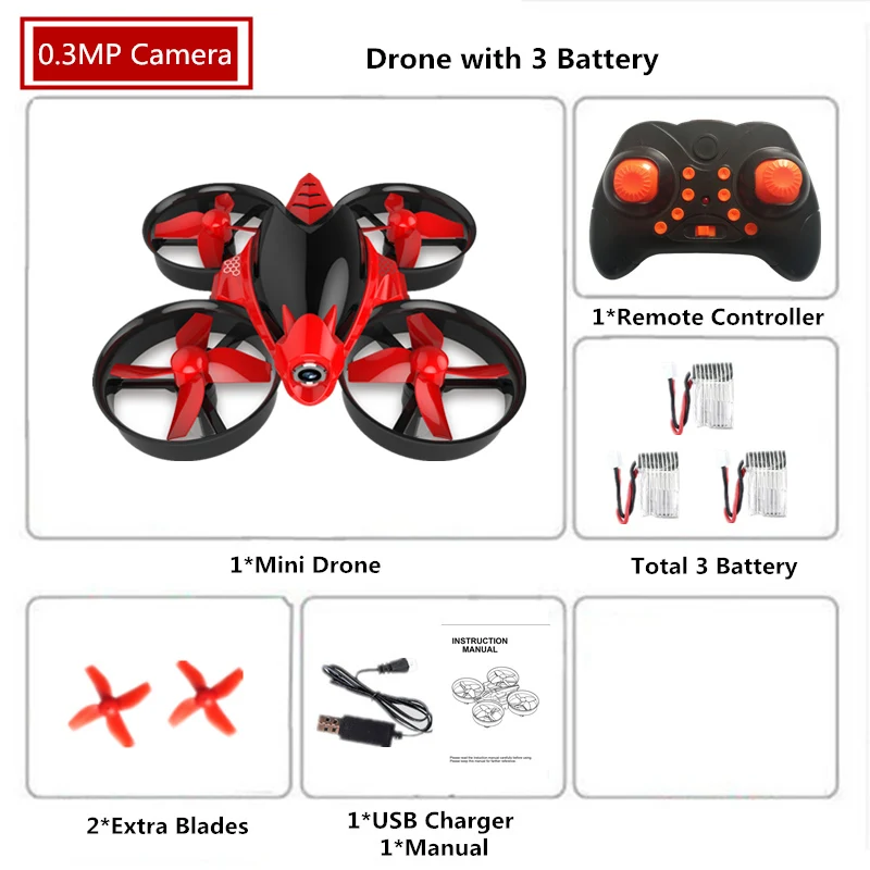 B3 with 0.3MP Camara Мини-Дрон с камерой 0.3MP высота Квадрокоптер с камерой 2,4G RC вертолет 6 оси RC Квадрокоптер игрушки VS H36 E010 - Цвет: B3 with 0.3MP Camara