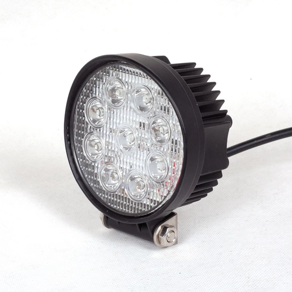Marloo 2pcs 27W Round Led Work Light W/ Car License Plate Frame Holder Mount Bracket Front Bumper For Offroad Truck Vehicle | Автомобили и