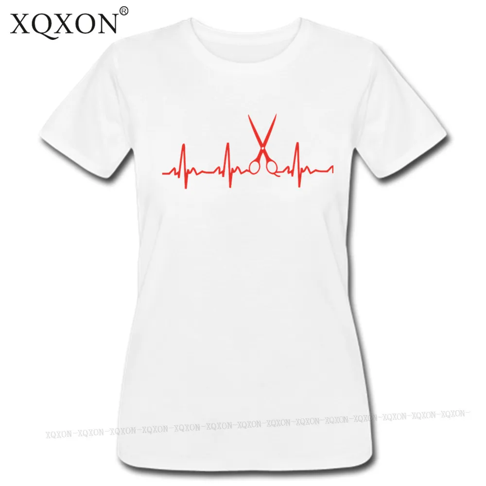 XQXON новинка 2019 года модная летняя футболка для парикмахеров с сердцебиением