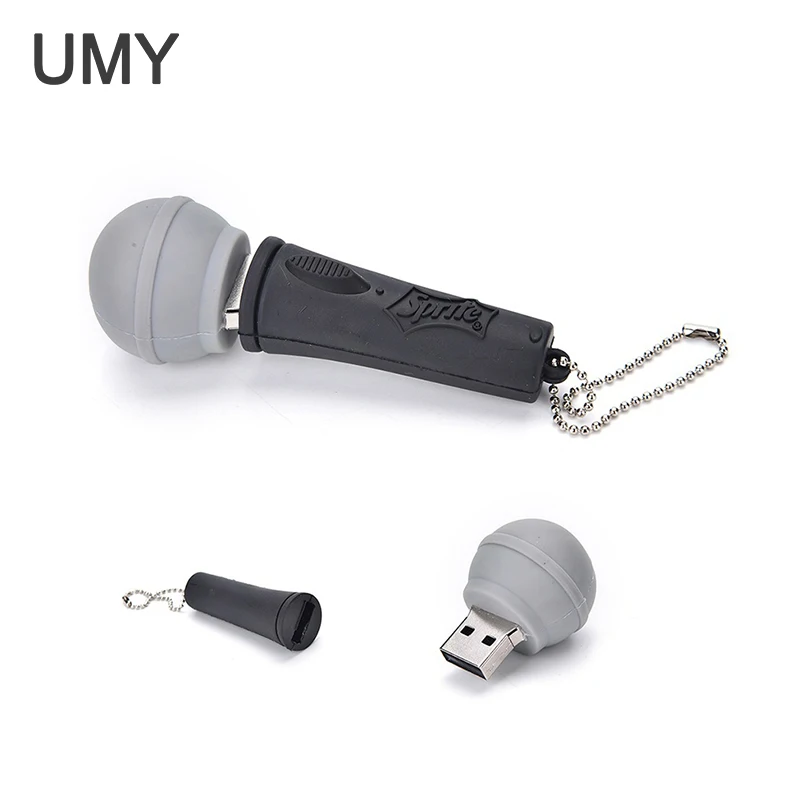 Акция, usb флеш-накопитель, силиконовый микрофон, флешка, 4 ГБ, 8 ГБ, 16 ГБ, 32 ГБ, 2,0, забавная usb флешка, флешка, usb флешка с мультипликационным принтом