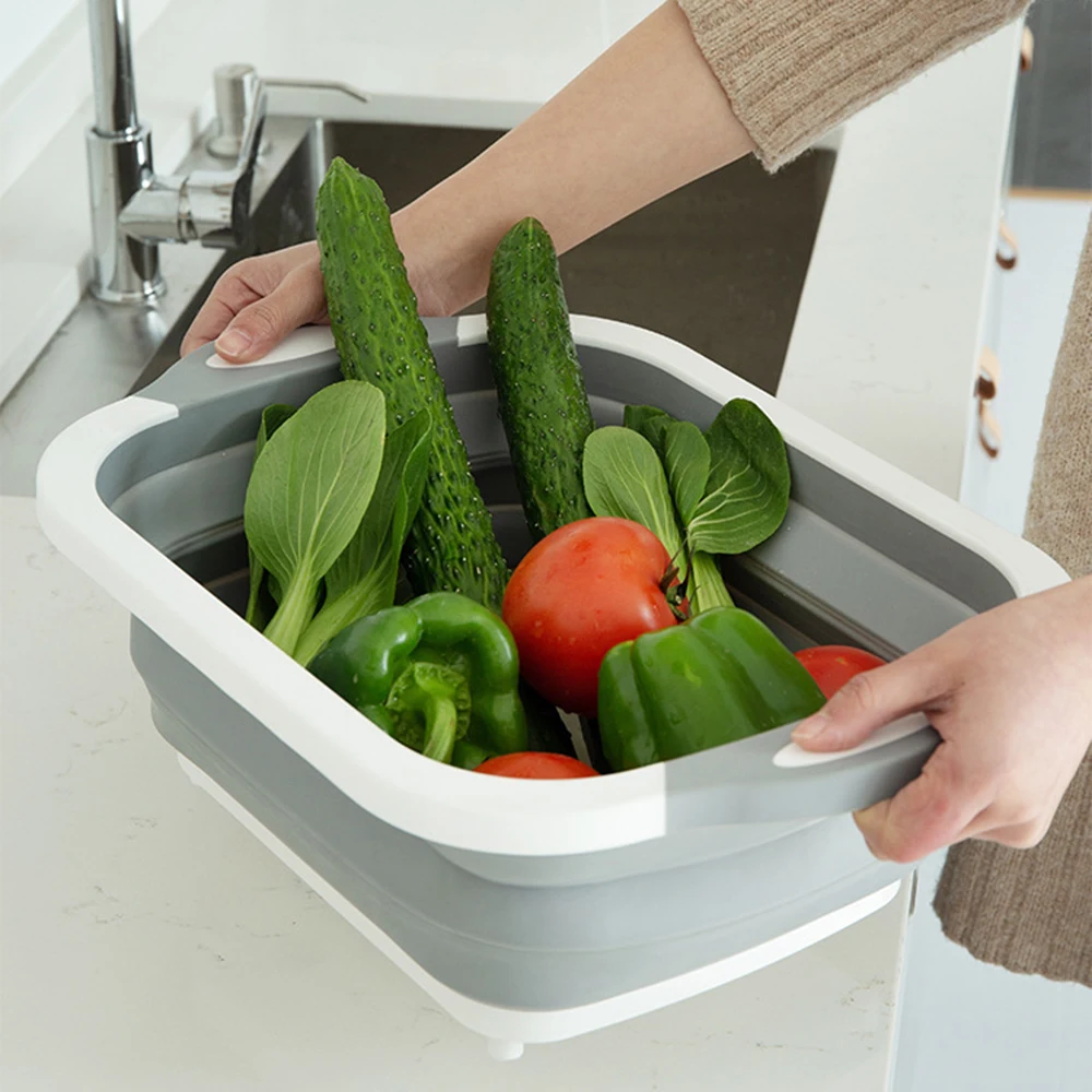 2019 многофункциональная стиральная корзина Кухня складной сливная для дома с