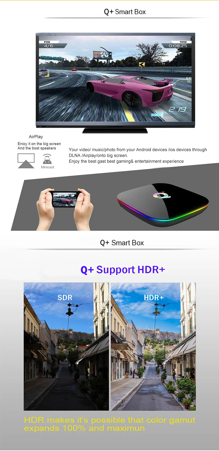 Android 9,0 tv Box Q Plus 4G 32G Allwinner H6 IP tv box Французский Немецкий Italia nederland Португалия Испания Европа ip tv Box