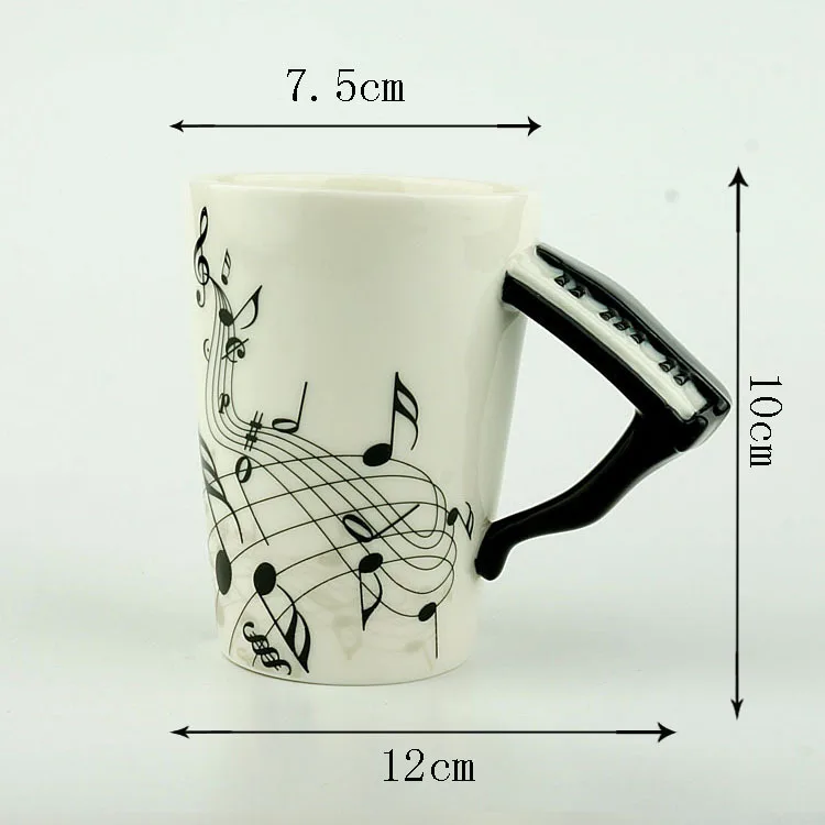 Instruments/notes Creative Ceramic Mug Milk Coffee Cup Home Office Tea Novelty Gifts | Mugs