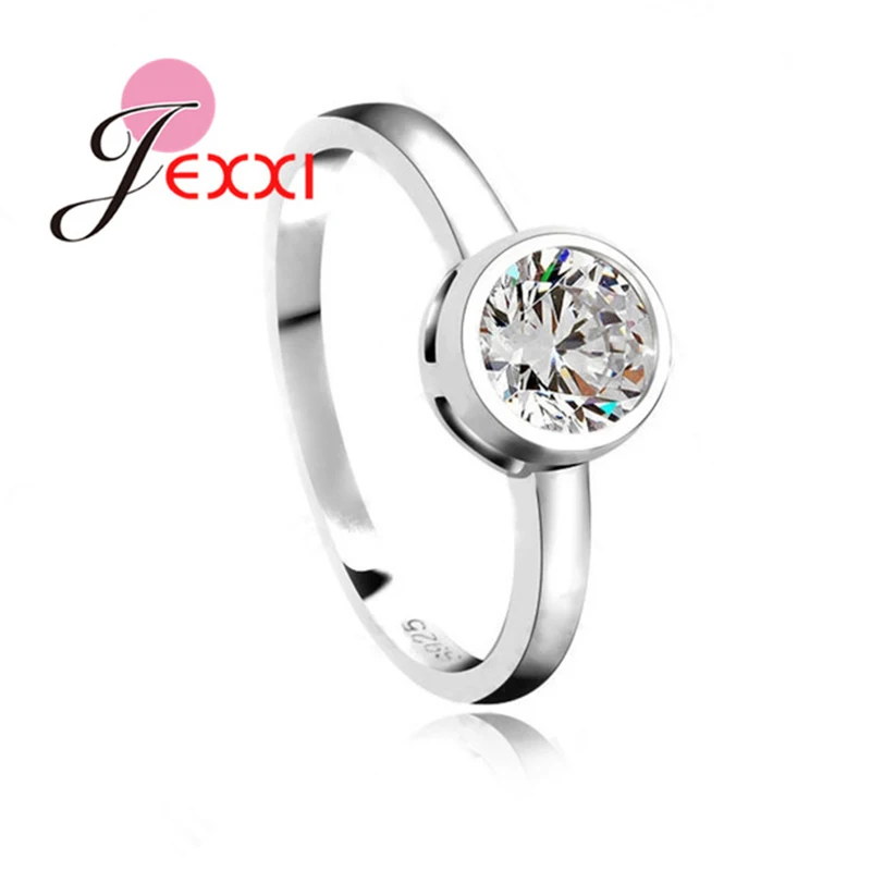 Женское классическое кольцо из серебра 925 пробы с фианитом|rings desings|ring componentfree nose