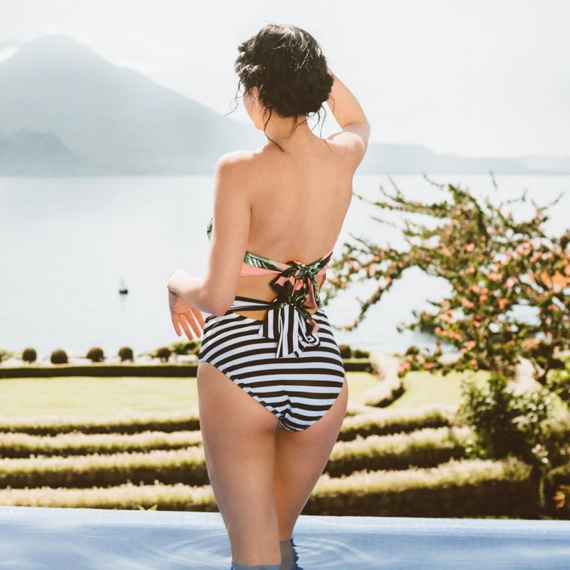 2018 сексуальный цельный купальник Женский комплект бикини пуш-ап женская пляжная