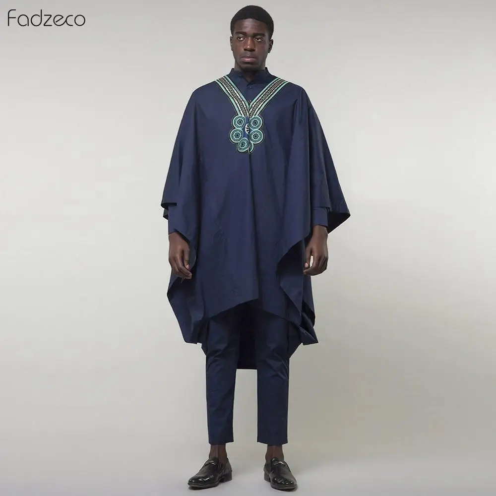 Fadzeco Agbada африканские костюмы для мужчин Дашики деловой комплект из 3 предметов