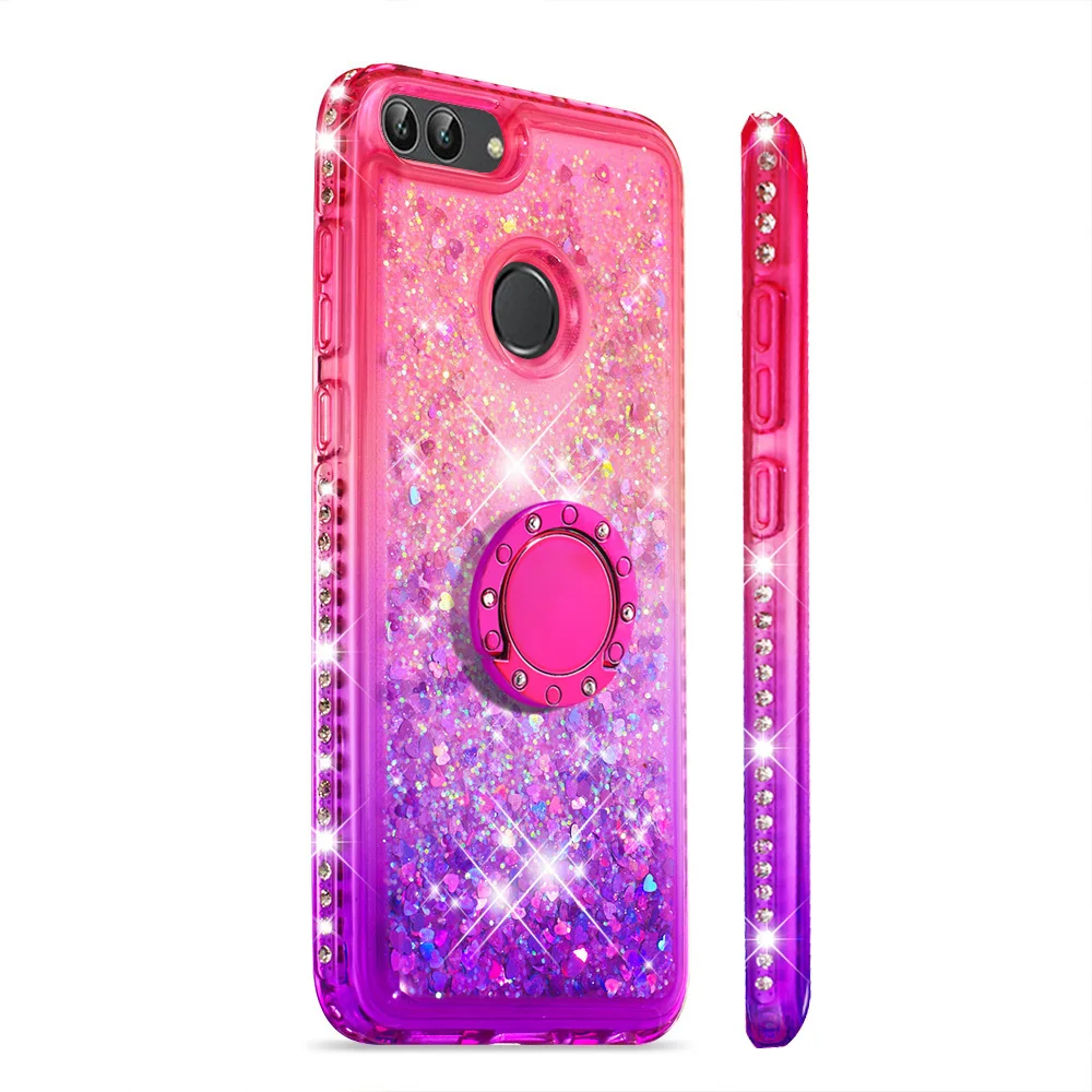 Зыбучие пески bling чехол для телефона huawei P smart Cover TPU задняя крышка Enjoy 7S FIG-LX1 FIG-LX2