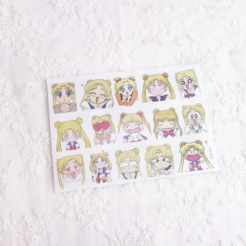 Kawaii мультфильм Сейлор Мун бумажные наклейки DIY наклейки для дневника Скрапбукинг для планировщика альбом милые наклейки канцелярские