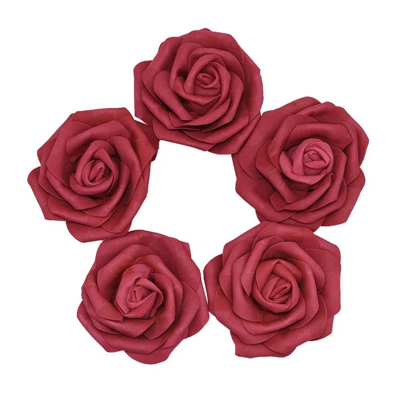F07 Burgundy 5/10 шт 10 см большая Роза из пенополиэтилена Искусственные цветы розы для свадебного украшения дома DIY ВЕНОК Букет Скрапбукинг цветок розы - Цвет: F07 Burgundy