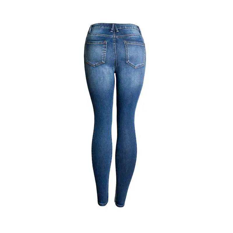 High Quality Boyfriend Jeans Side Stripes Blue Casual Pencil Trousers Women Plus Size Street Stretch Skinny Denim Pants Female | Женская