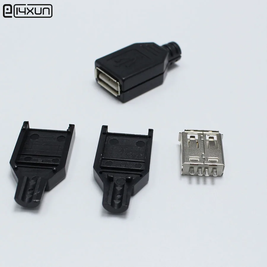 Штепсельная вилка типа A с 4 разъемами USB 10 шт. черным пластиковым покрытием