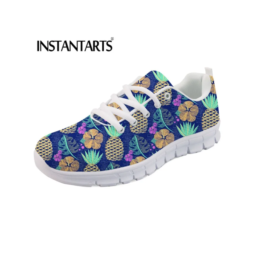 

INSTANTARTS Fashion Flats Shoes Woman Brand Designer Cartoon Pineapple Pattern Comfortable Female Flats Sneakers Zapator Mujer