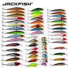 JACKFISH 56 шт.лот набор смешанных приманок для рыбной ловли, воблер, кренкбейты, свимбейт, гольян, жесткие приманки, Спиннеры, рыболовные снасти для карпа
