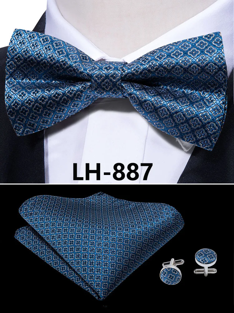 LF-803 Barry.Wang, модные мужские галстуки-бабочки из шелка, белые галстуки-бабочки Пейсли для мужчин, Свадебные вечерние галстуки для жениха, подарок для мужчин - Цвет: LH-887
