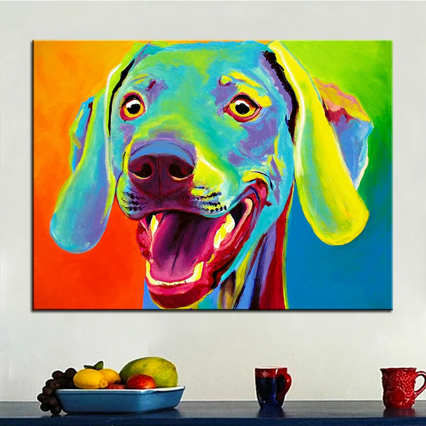 Одежда большого размера с рисунком масляной живописи weimaraner taffy настенная живопись домашняя декоративная настенная наклейка картина для гостиной без рамки