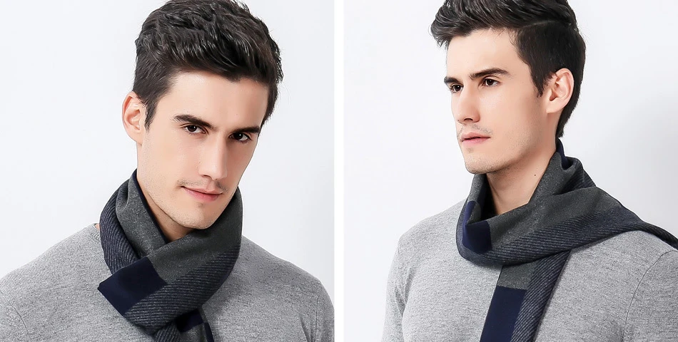 Fahion Luxury Men Scarf Business Casual Thick Wool Scarves European Style Imitation Cashmere Scarves Wrap Warm Scarf