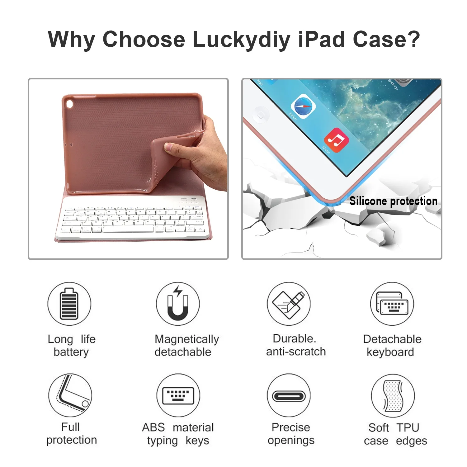 Чехол для клавиатуры iPad 9 7 2017 / Air 2 1 силиконовый мягкий чехол с Bluetooth клавиатурой