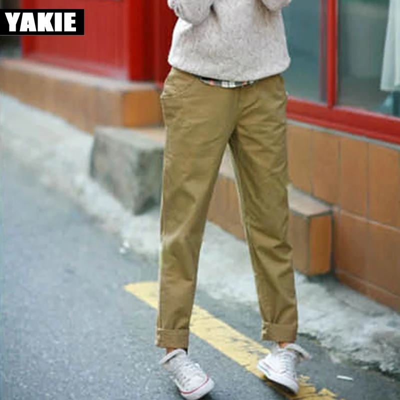 Женские шаровары весна лето 2017 свободные хлопковые штаны с высокой талией цвета