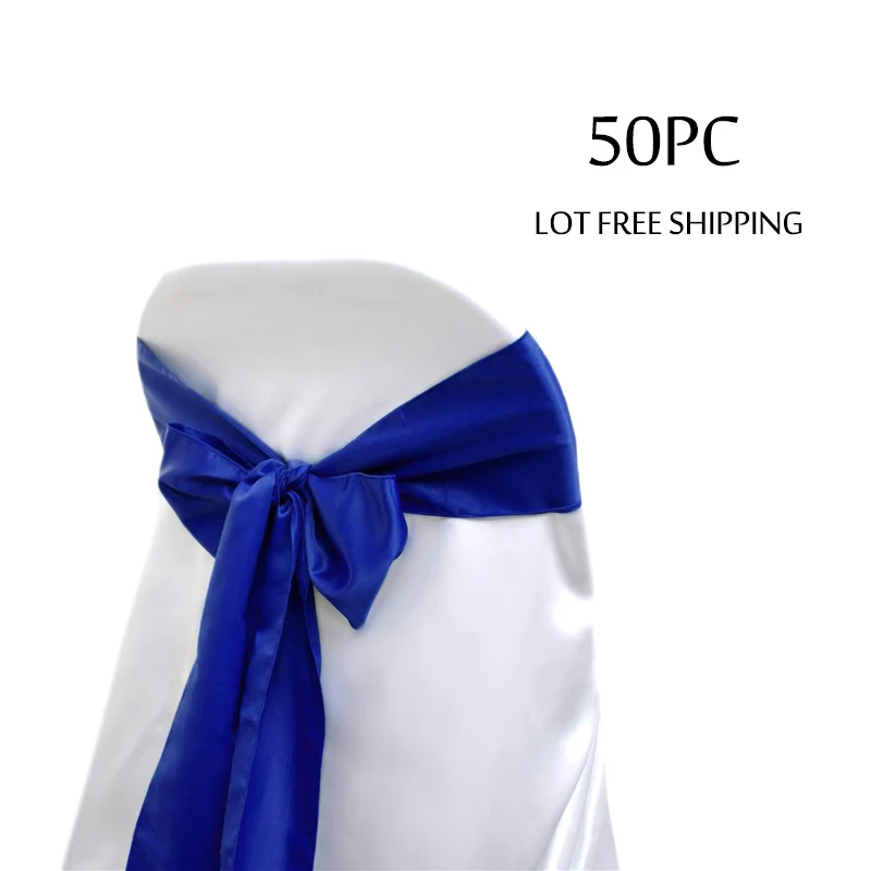 50 шт./лот атласные галстуки на стулья для свадебных торжеств банты отелей