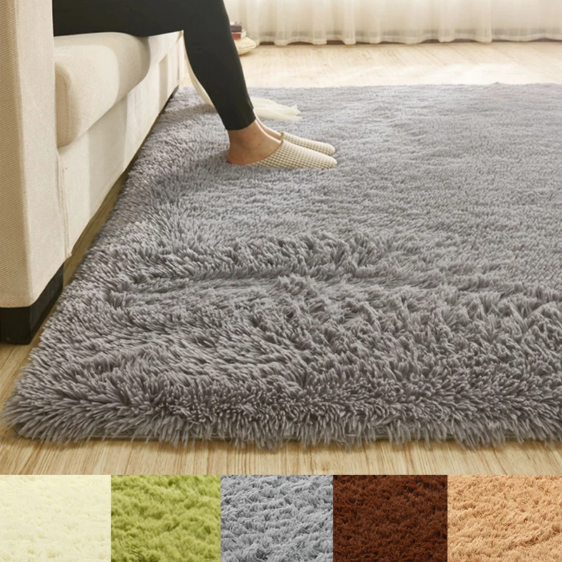 Супер мягкие пушистые противоскользящие лохматый ковер Обеденная коврик для