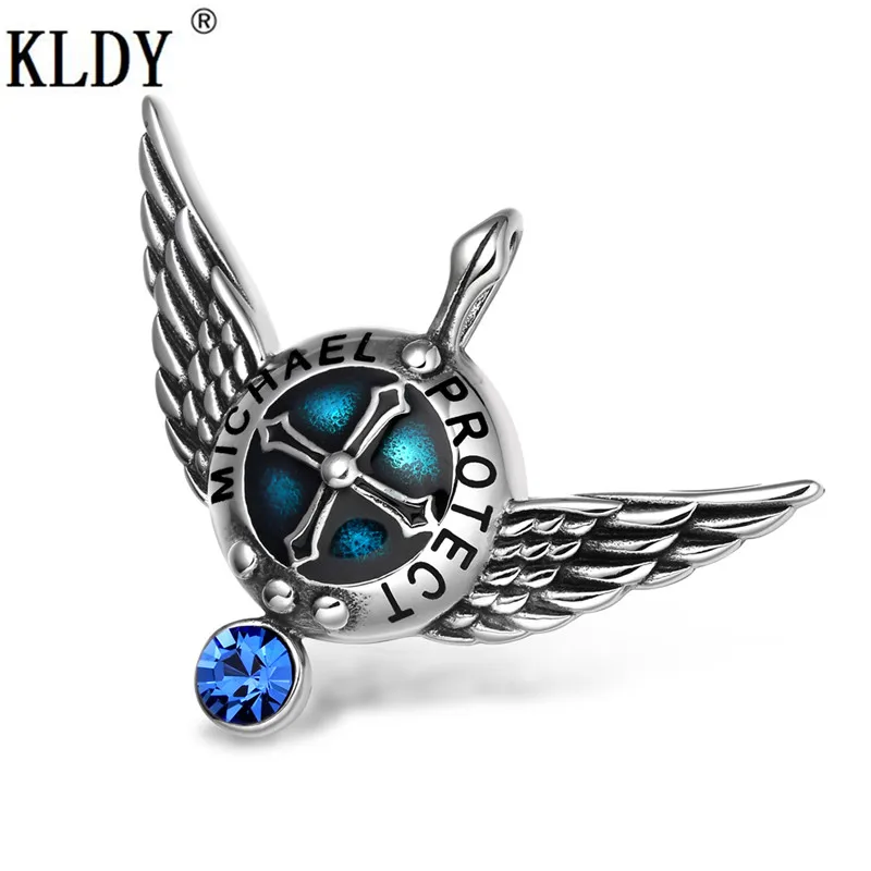 KLDY Кристалл амулет кулон и ожерелье Archangel Майкл Крылья Ангела защитный щит
