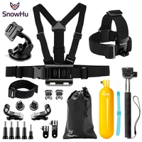 snowhu for sport camera accessories set yellow water floating grip monopod handle tripod for gopro hero 10 9 8 7 6 for eken gs88