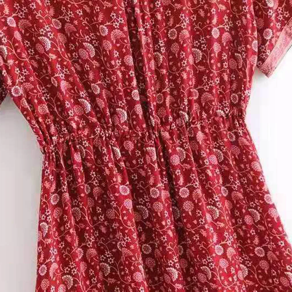 Женское шифоновое платье с цветочным принтом длинное вечернее макси в стиле бохо